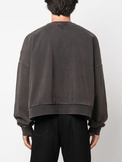 Shop Entire Studios Mélange-effect Cotton Sweatshirt In 黑色