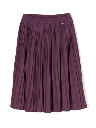 Shop Molo Becka Pleated Midi Skirt In Purple