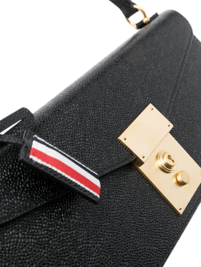 Shop Thom Browne Mrs. Thom Leather Shoulder Bag In Black