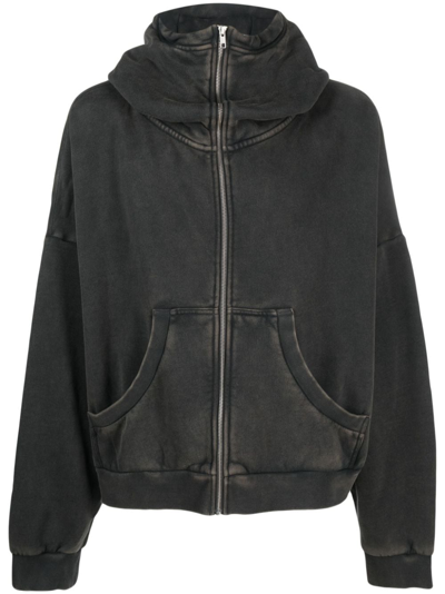 Shop Entire Studios Zip-fastening Cotton Hoodie In 黑色