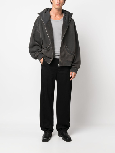 Entire Studios Charcoal Cotton Oversize Sweatshirt In 黑色