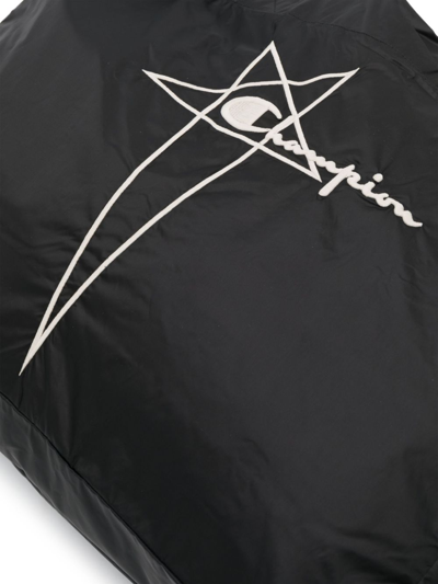 Shop Rick Owens X Champion X Champion Logo-embroidered Tote Bag In 黑色