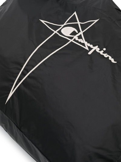 Rick Owens X Champion X Champion Logo-embroidered Tote Bag In 黑色