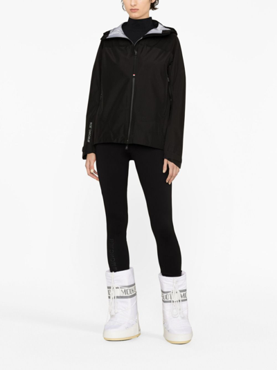 Shop Moncler Zip-pocket Jersey Leggings In Black
