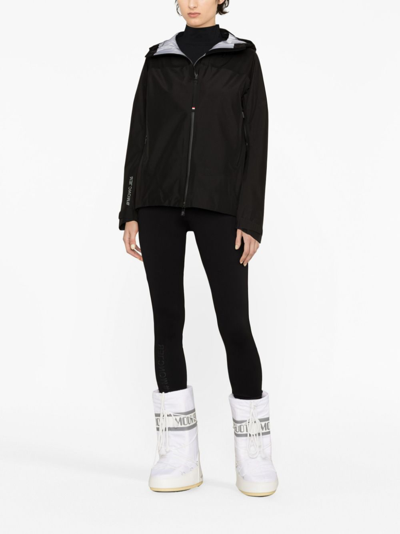 Moncler Brand-embossed Slim-fit High-rise Stretch-woven Leggings In Black