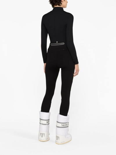 Moncler Brand-embossed Slim-fit High-rise Stretch-woven Leggings In Black