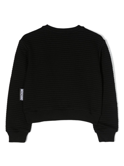 Moschino Teddy Bear Patch Sweatshirt In Black