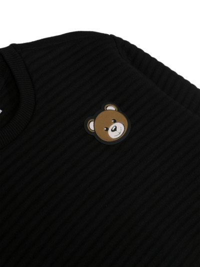 Shop Moschino Teddy Bear Patch Sweatshirt In Black