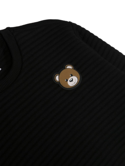Moschino Teddy Bear Patch Sweatshirt In Black