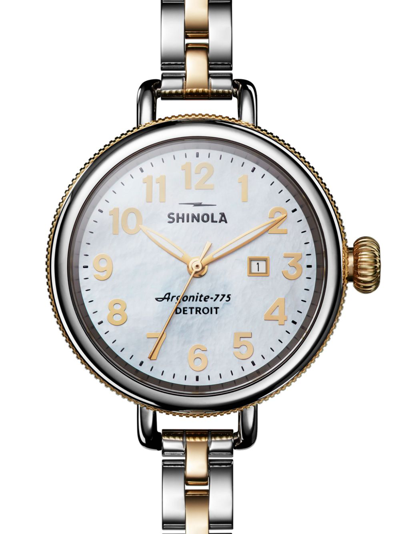 Shop Shinola Birdy Round Watch In White