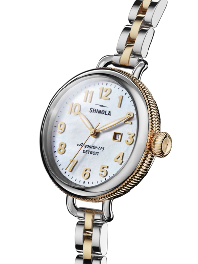 Shop Shinola Birdy Round Watch In White