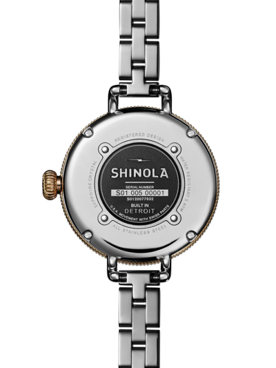 Shop Shinola Birdy Round Watch In White