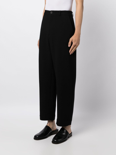 Shop Studio Nicholson Mid-rise Straight-leg Trousers In Black