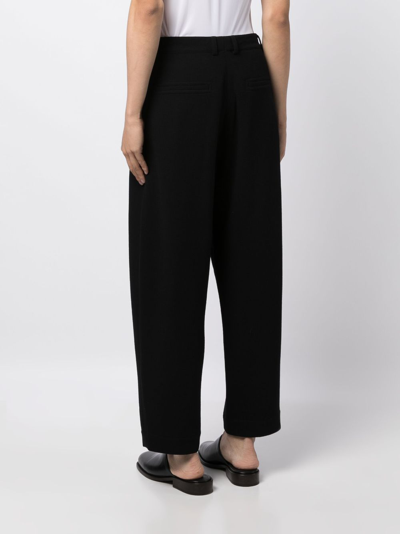 Shop Studio Nicholson Mid-rise Straight-leg Trousers In Black