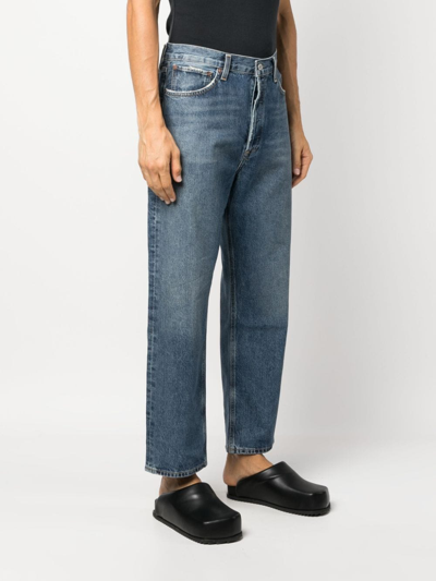 Shop Agolde Mid-rise Straigth-leg Jeans In Blue