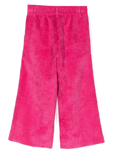 Monnalisa Dritto In Velluto Coste Larghe In Pink