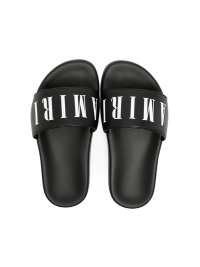 Amiri Logo Print Rubber Slide Sandals In Black