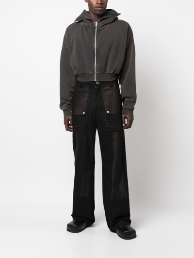 Entire Studios Stand-up Collar Zip-up Hoodie In Black