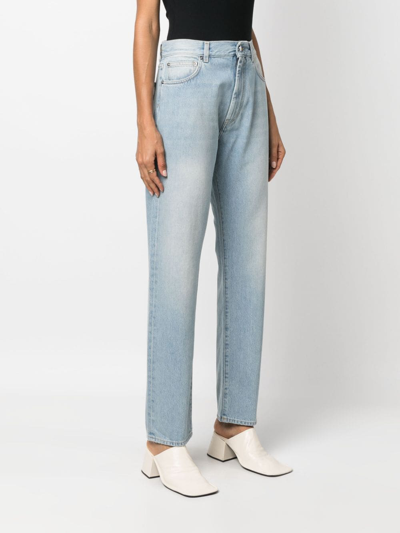 Loulou Studio Blue Wular Jeans In Blue