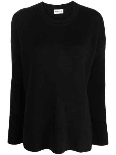 Shop P.a.r.o.s.h Drop-shoulder Wool-cashmere Jumper In Black