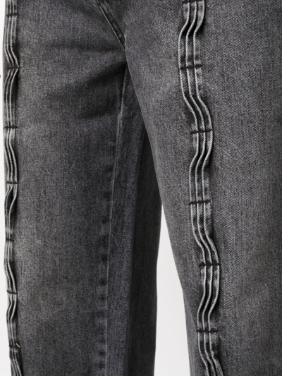 Andersson Bell Contrast-stitching Light-wash Jeans In Grey