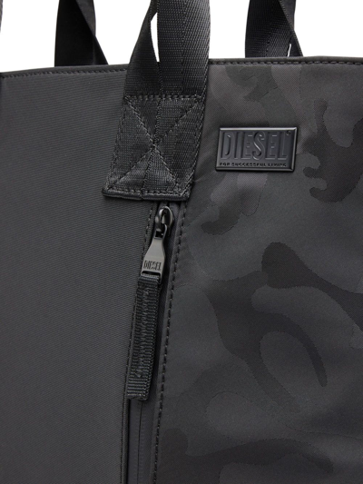 Shop Diesel Dsrt Camouflage-print Tote Bag In Black