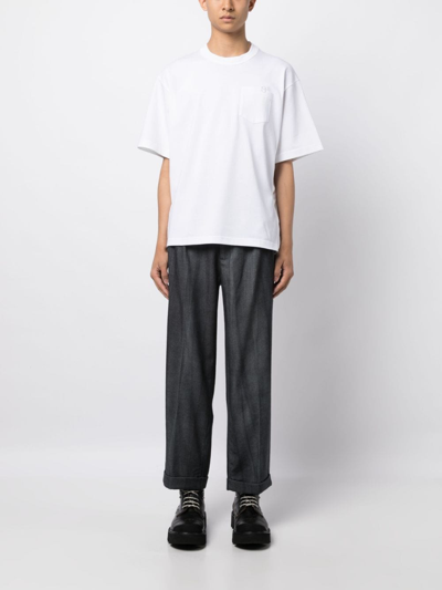 Shop Sacai Short-sleeve Cotton T-shirt In White