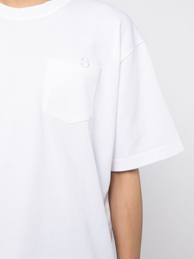 Shop Sacai Short-sleeve Cotton T-shirt In White