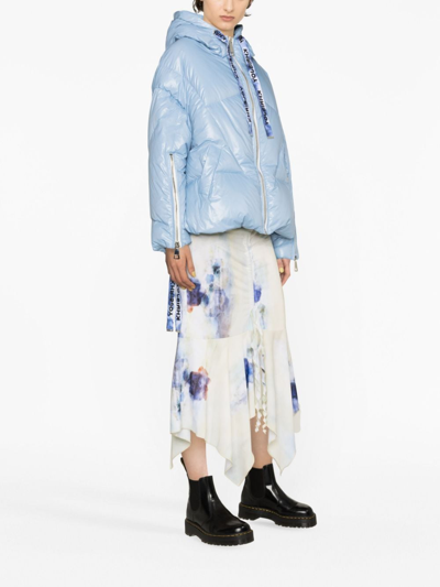 Khrisjoy Khris Iconic Quilted Hooded Jacket In Blue