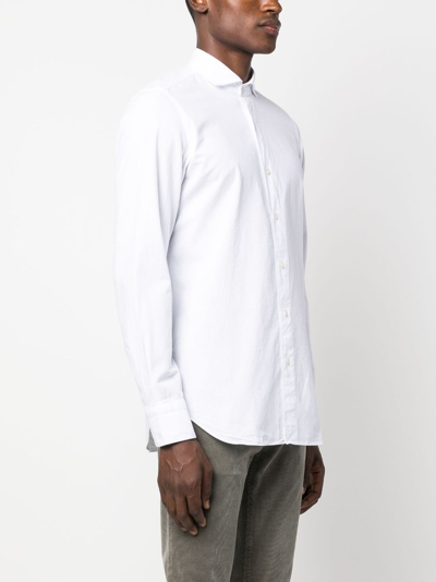 Shop Finamore 1925 Napoli Wingtip-collar Button-up Shirt In White