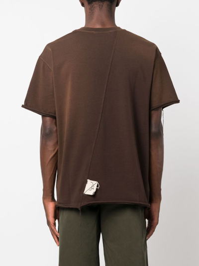 Shop A-cold-wall* Shiraga Faded Cotton T-shirt In Brown