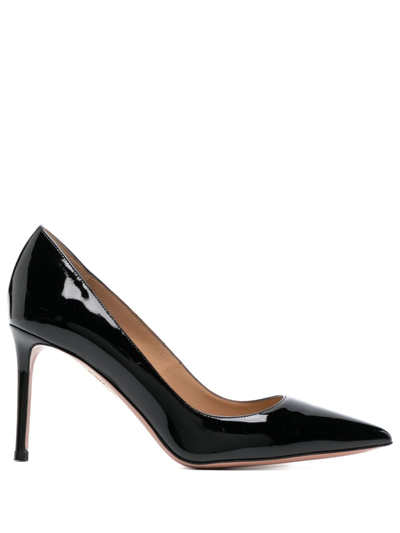 Shop Aquazzura Purist 85mm Patent-leather Pumps In Black