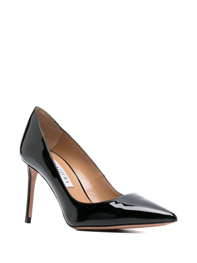 Aquazzura Purist 85mm Patent-leather Pumps In Black