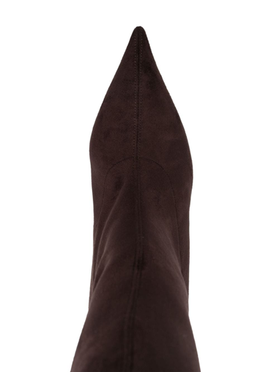 Casadei 100mm Thigh-high Suede Boots In Brown