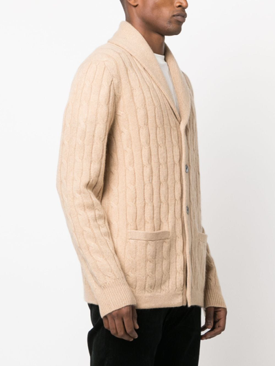 Shop Polo Ralph Lauren Cable-knit Cashmere Cardigan In Neutrals