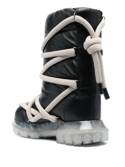 Shop Rick Owens Lunar Tractor Leather Boots In Black