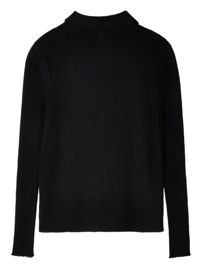 Shop Eckhaus Latta Spread-collar Button-down Shirt In Black