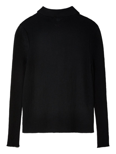 Eckhaus Latta Spread-collar Button-down Shirt In Black