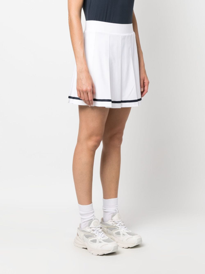 Varley Clarendon Striped Pleated Stretch-twill Mini Skirt In White