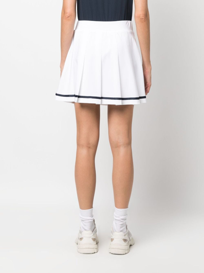 Varley Clarendon Striped Pleated Stretch-twill Mini Skirt In White
