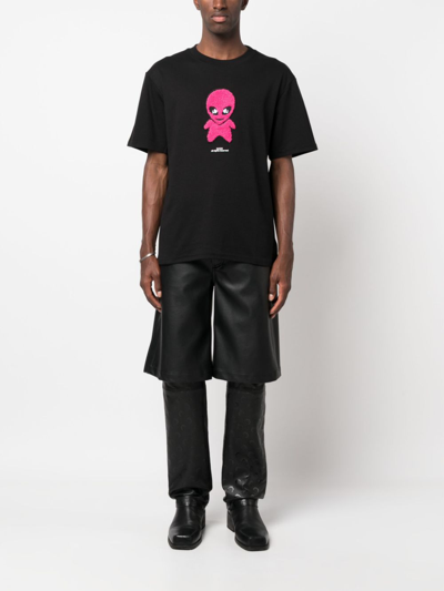Shop Gcds Wirdo Cotton T-shirt In Black