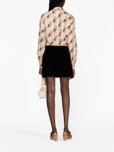 Etro Paisley Printed Silk Charmeuse Shirt In Neutrals