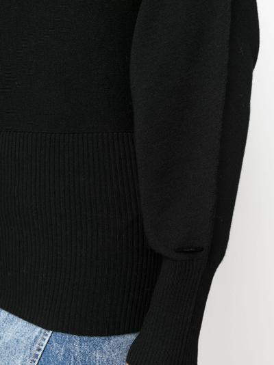 Shop Calvin Klein Roll-neck Ribbed-knit Jumper In Black