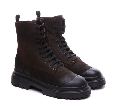 Shop Hogan H619 Ankle Boots In Brown
