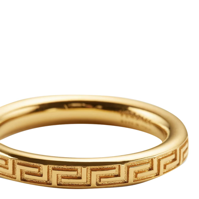 Shop Versace La Greca Ring In Gold
