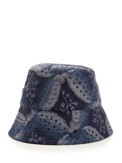 Shop Etro Floralia Bucket Hat In Blue
