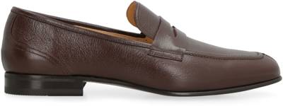 Shop Bally Saix Leather Loafers In Brown