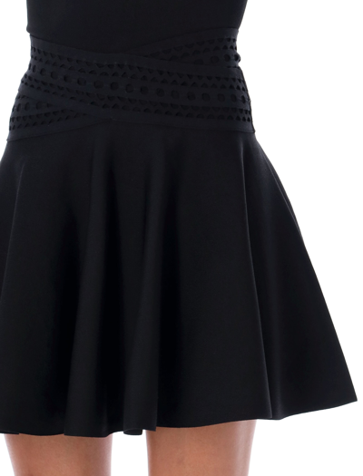 Shop Alaïa Vienne Mini Skirt In Black