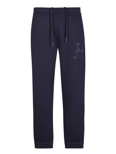 Shop Burberry Jogger Trousers In Blue