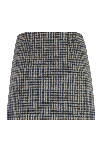 Shop P.a.r.o.s.h Wool Mini Skirt In Grey